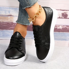 Women's Hollow Out Lace Up Sneakers Casual Outdoor Shoes