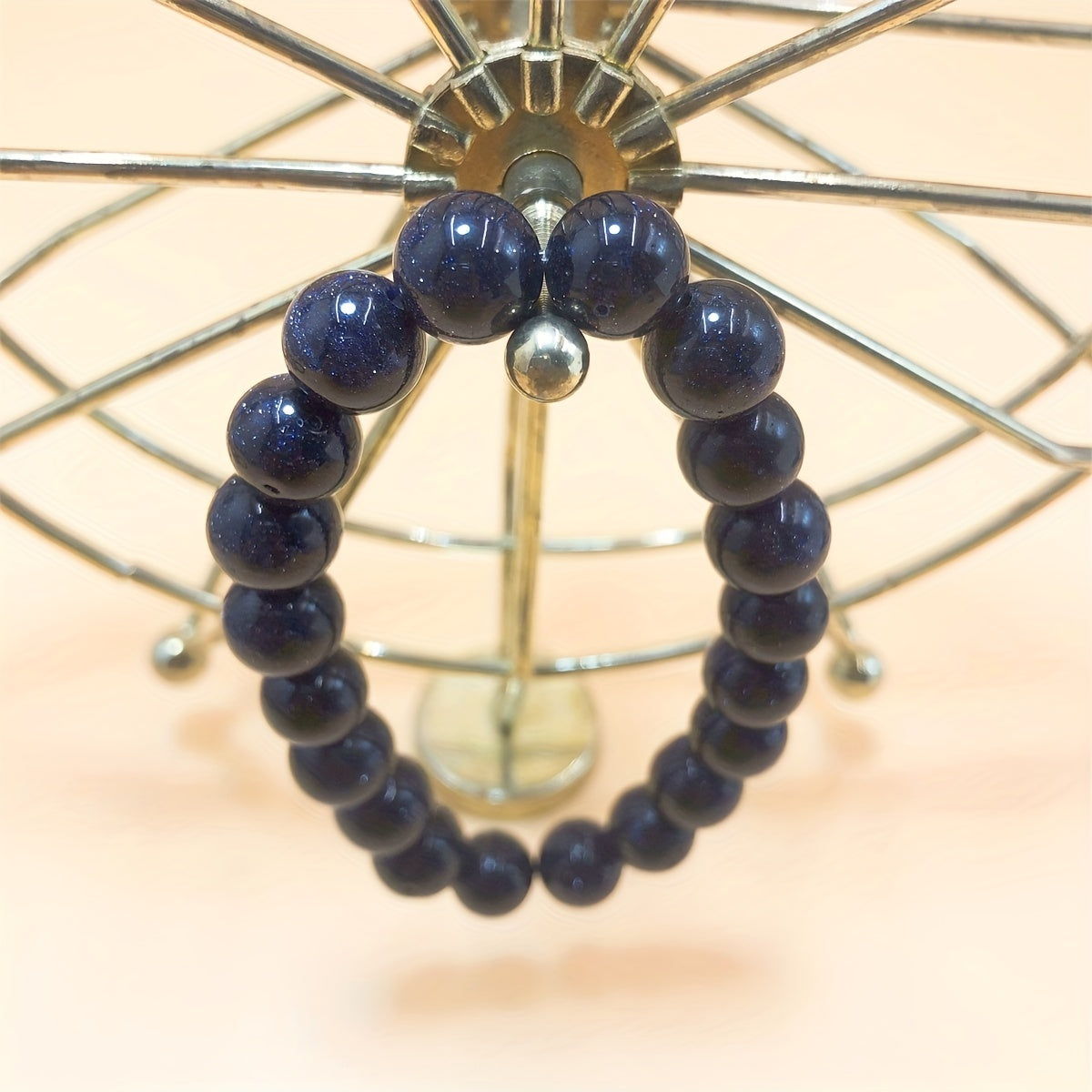 Sand Natural Stone Ball Bracelet with Elastic Rope