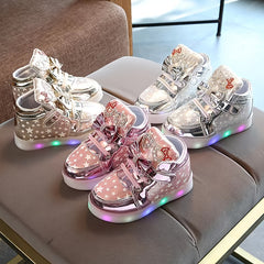 Girl's LED Light Up High Top Skate Shoes