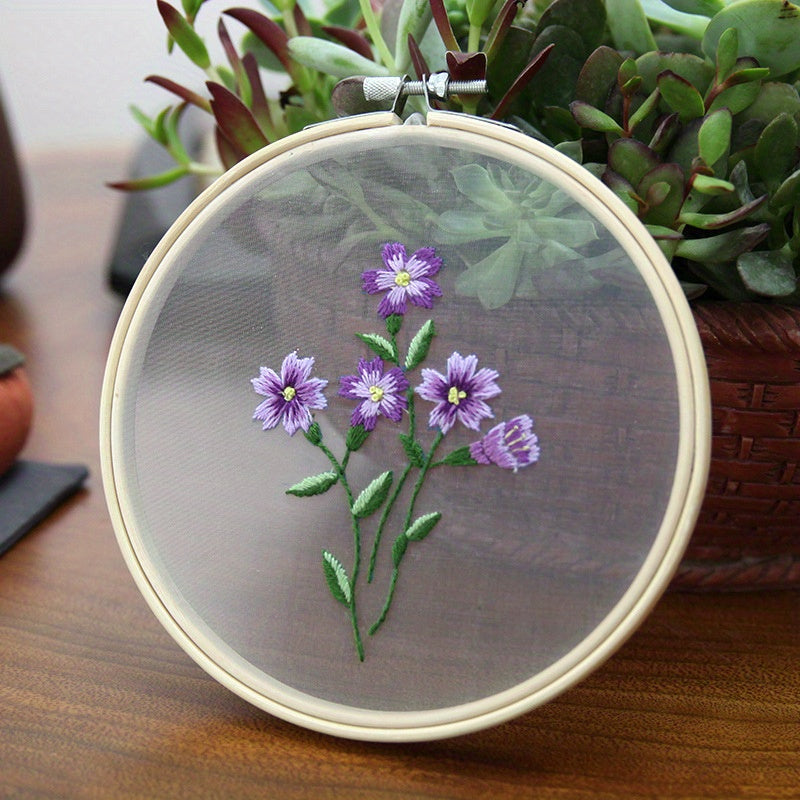 DIY Embroidery Kit for Mother's Gift - Hoop, Needles, Threads