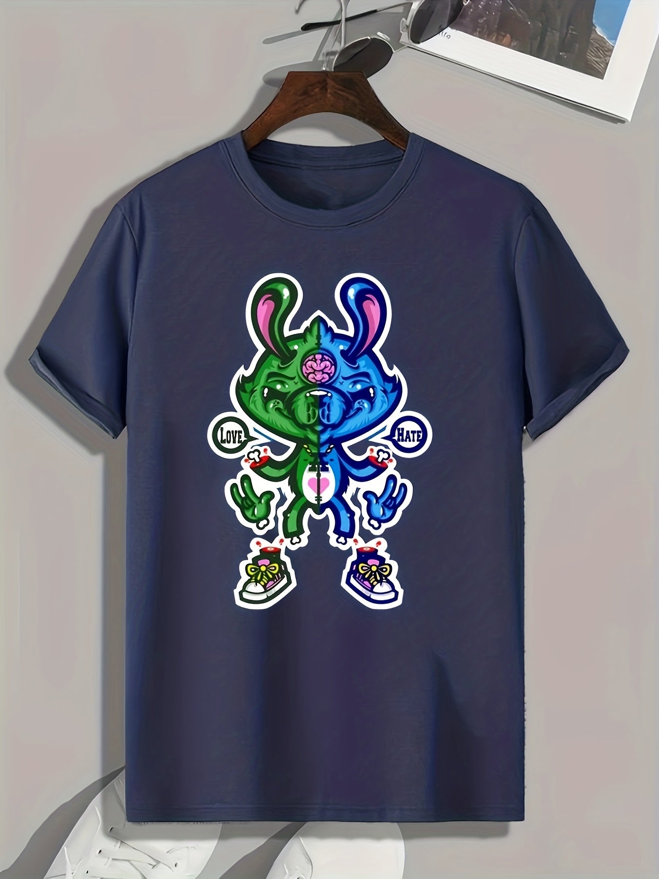 Colorful Rabbit Print Men's Graphic T shirt for Summer