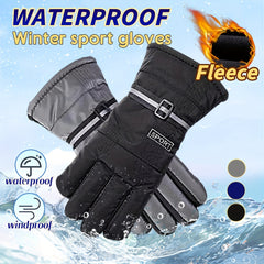 Winter Fleece Lined Warm Gloves Anti Slip Waterproof for Cycling Running