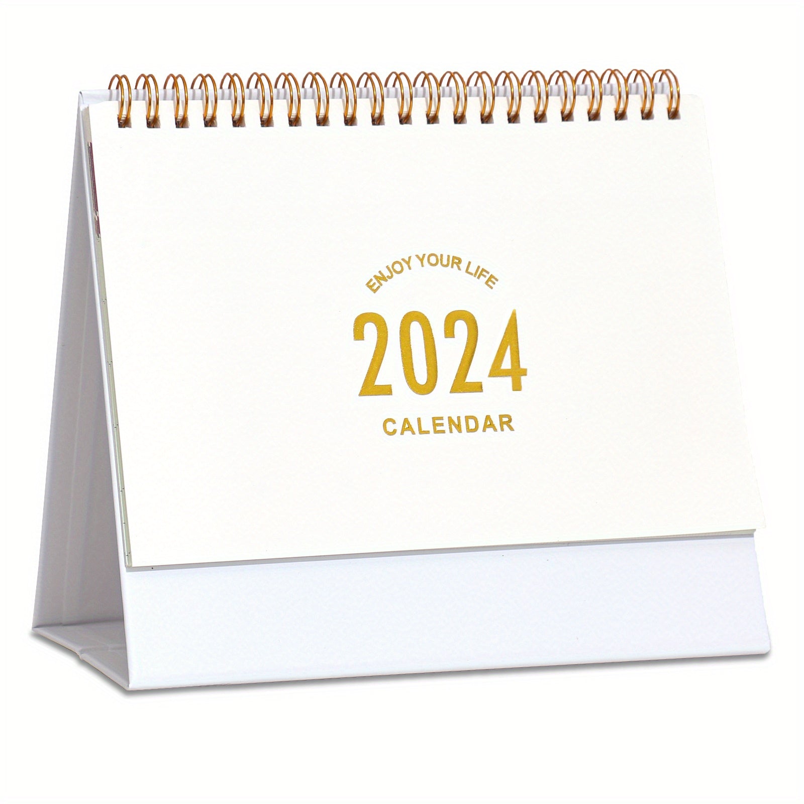 Small Desk Calendar Standing Flip Desktop Calendar Metal Ring Twin Wire Binding