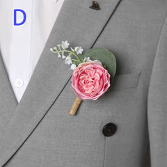 Floral Boutonniere Set for Bride and Groom - Perfect for Wedding