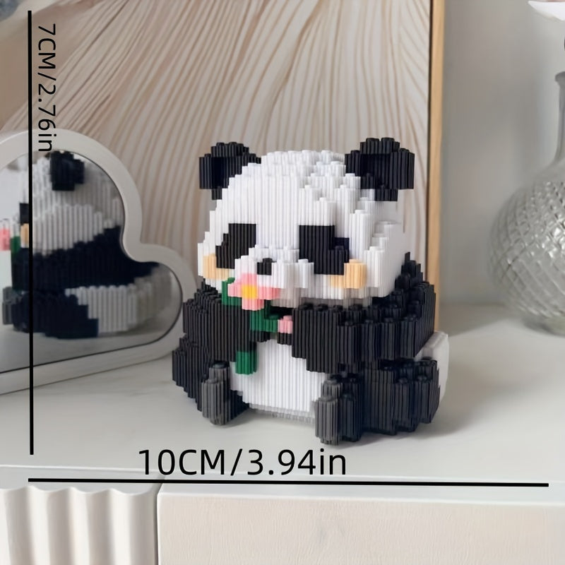3000 Panda Model Building Blocks Set DIY 3D Puzzle Blocks Mixed Colors