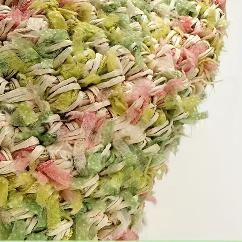 Colorful Straw Bucket Hat Boho Crochet Sunshade Cloche Hats