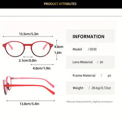 Retro Tortoiseshell Round HD Reading Glasses for Women Presbyopic 1.0-4.0