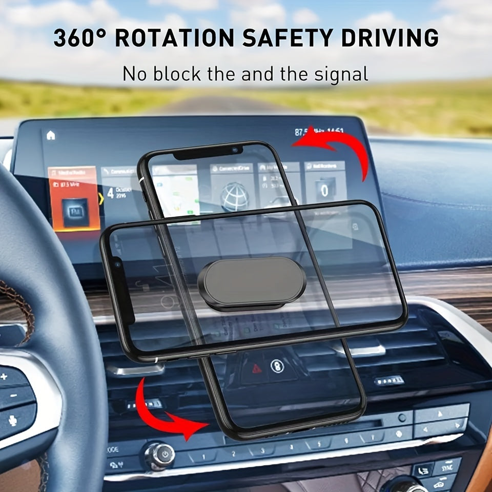 360 Rotation Magnetic Car Phone Holder Metal Magnet Car Mount Mobile Phone Holde