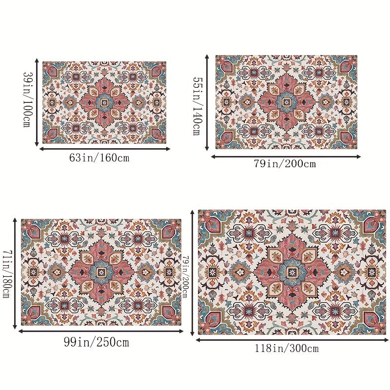 Soft Vintage Boho Area Rug Persian Pattern Anti Fatigue Shaggy Carpet