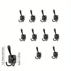 10pcs Wall Hanging Coat Hook Towel Hat Storage Hook