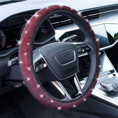 Crystal Diamond Steering Wheel Cover Safe Bling Car Accessory