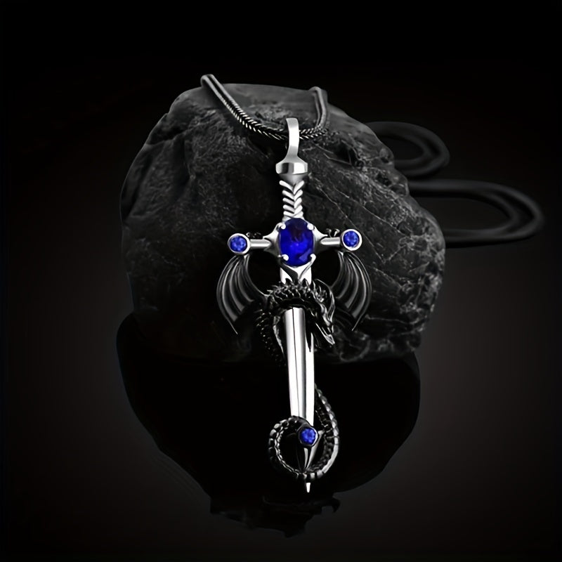 Vintage Dragon Sword Pendant Necklace For Men's Women's Necklace