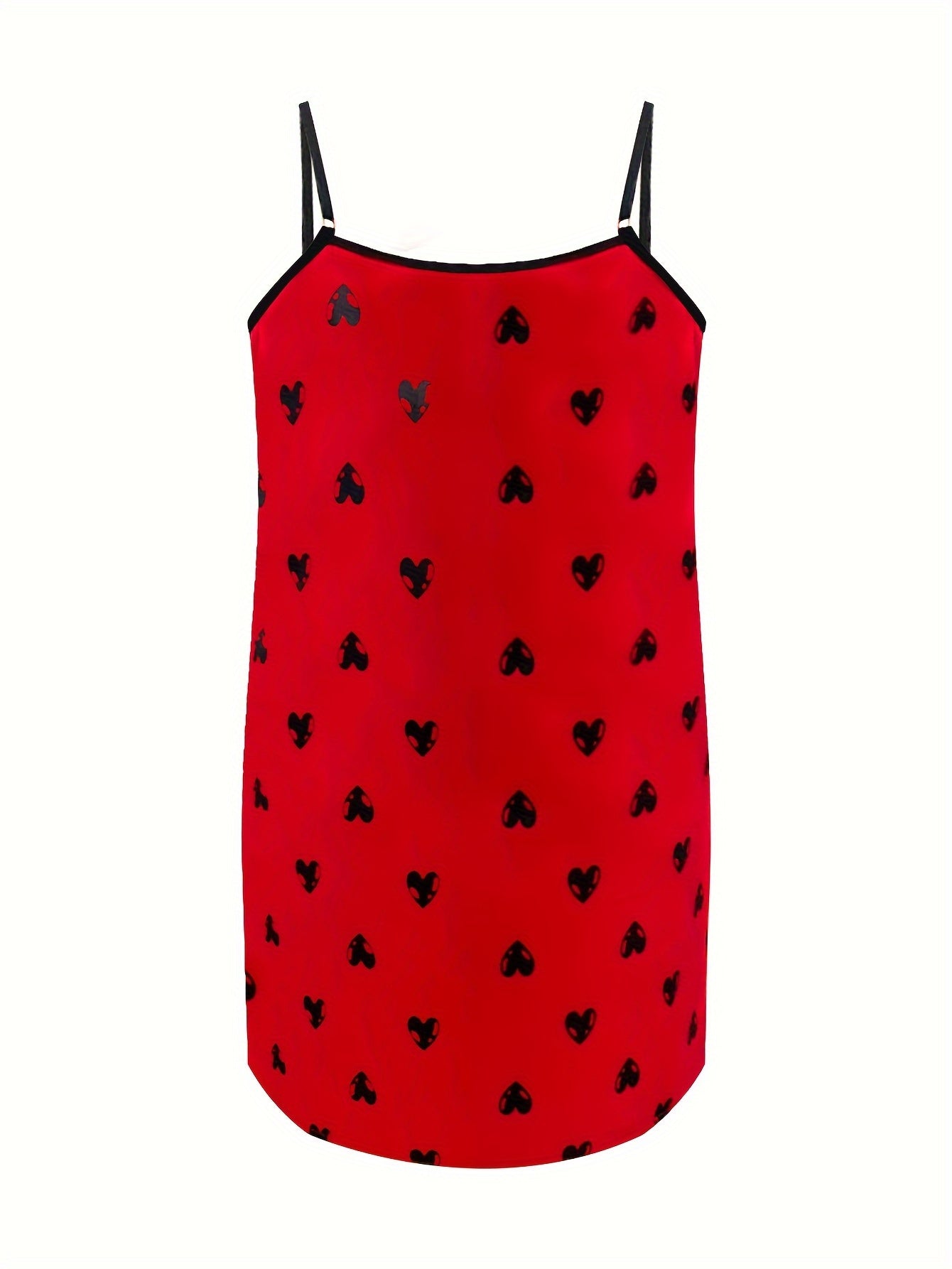 Satin Leopard Print Round Neck Nightgown