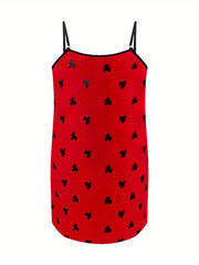  Satin Leopard Print Round Neck Nightgown