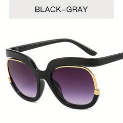 Oversized Cat Eye Sunglasses Gradient Lens UV Block Oval Frame Eyewear