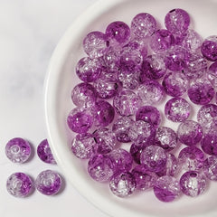 40pcs Cracked Glass Beads Crystal Loose Beads for Jewelry Making