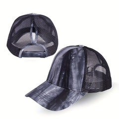 Tie Dye Ponytail Baseball Cap Mesh Trucker Hat Hip Hop Dad Hats Summer Sun Cap