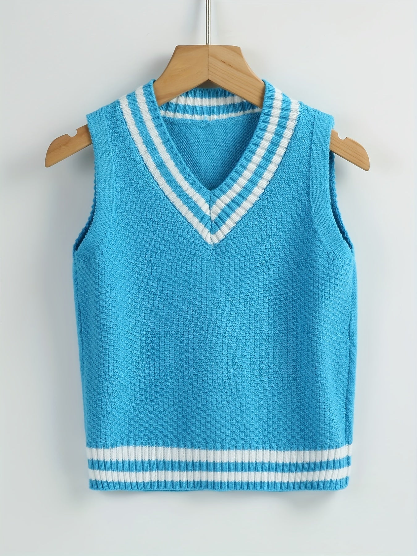 Toddler's Striped V Neck Sweater Baby's Stylish Sleeveless Vest