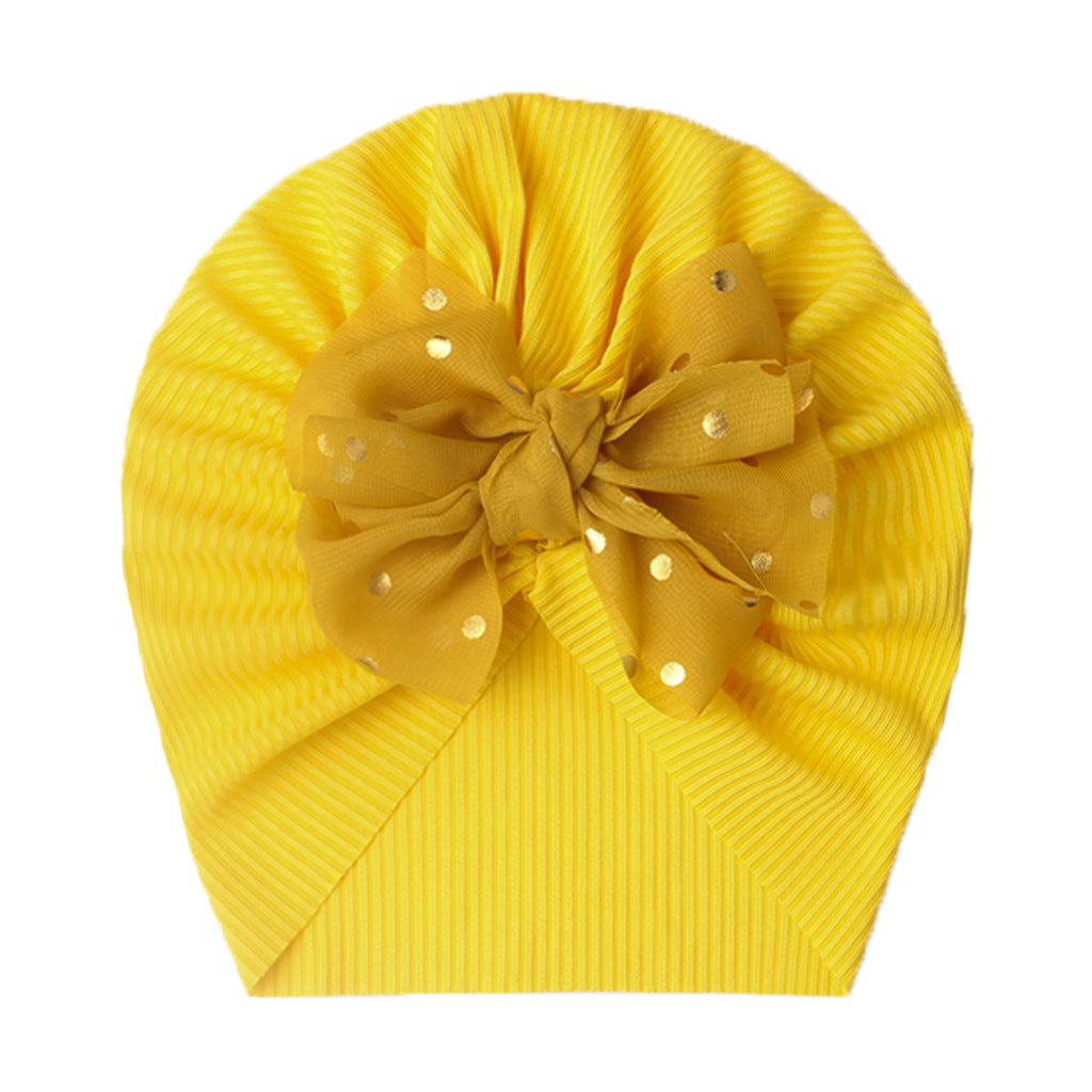 Polka Dot Print Bow Head Wrap Hat for Baby Girls & Boys