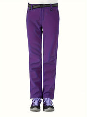 Women's Purple Fleece Lined High Waist Sports Pants