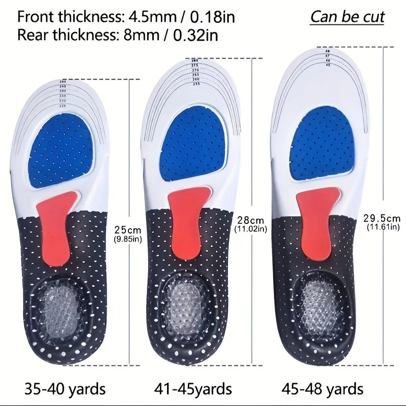 Silicone Shock Absorbing Insoles for Foot Pain Relief