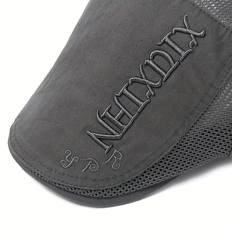 Men's Summer Beret Mesh Cap Sun Visor Flat Cap Adjustable Newsboy Cap