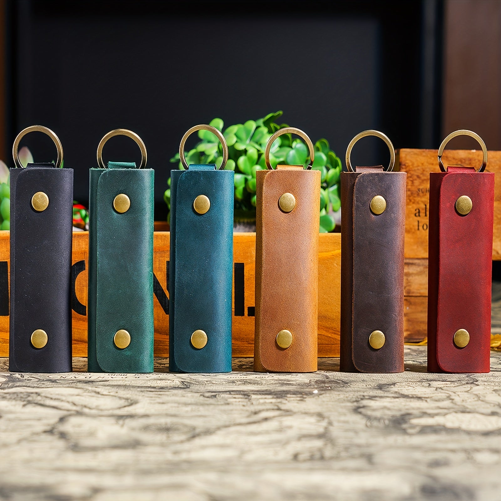Men's Leather Keychain Bag Key Protection Case