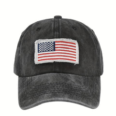 Vintage Washed Distressed Cotton Dad Hat Flag Patch Baseball Cap