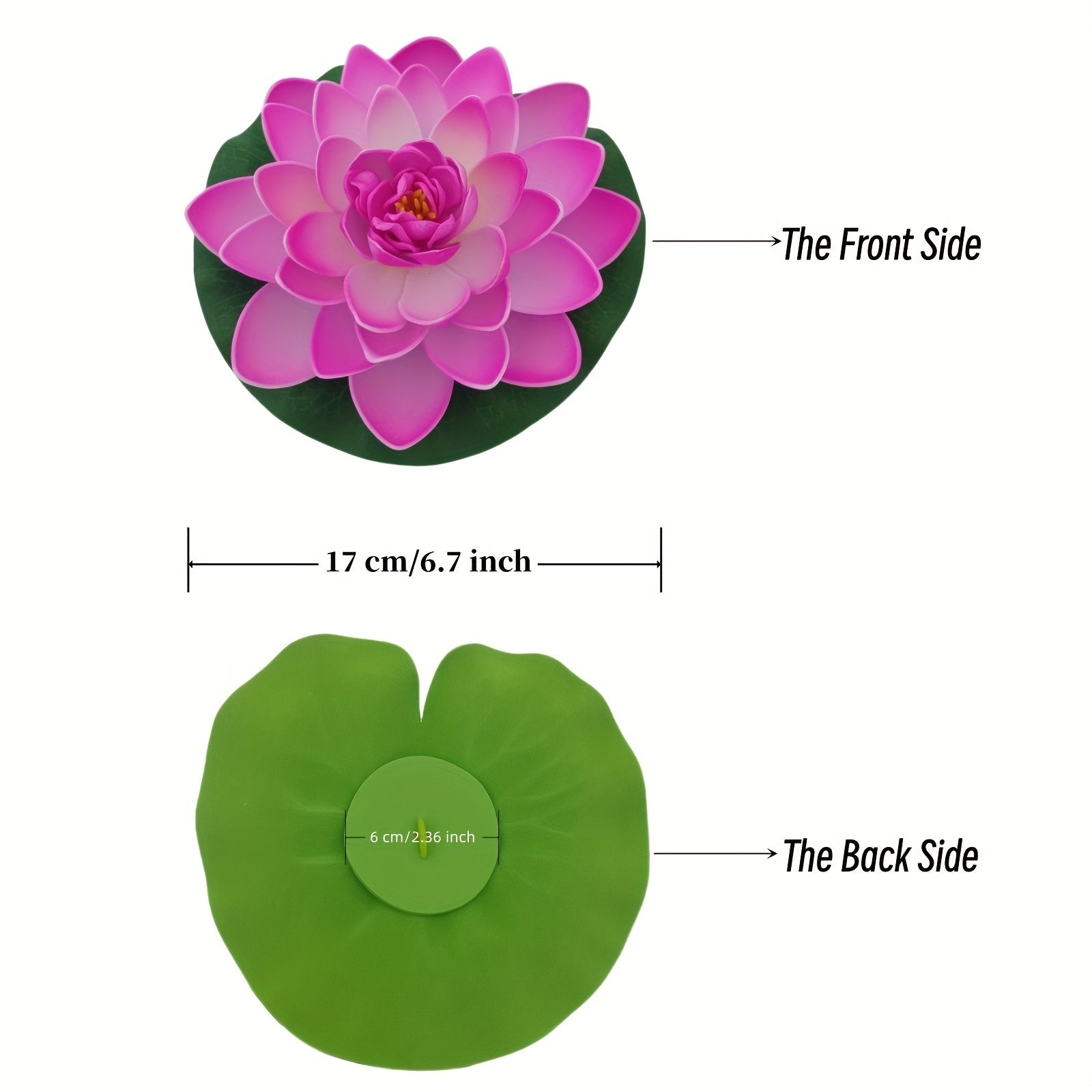 2pcs Floating Foam Lotus Flower Water Lily Pad Decoration 6 7inch