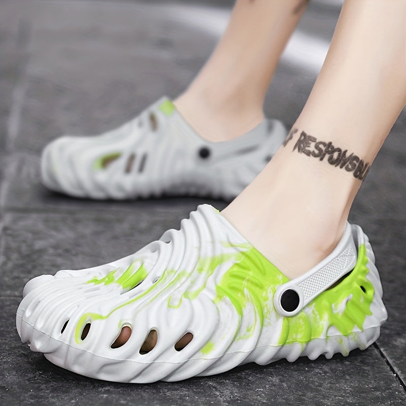 Men's Casual Striped Clogs Slip On Garden Shoes Spring Summer