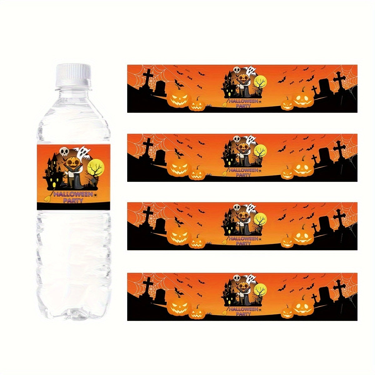 Halloween Theme Waterproof Bottle Stickers for Decorations