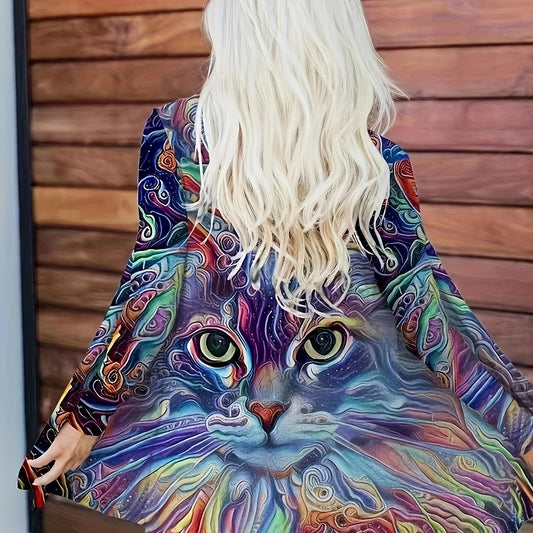  Animal Print Long Sleeve Cardigan