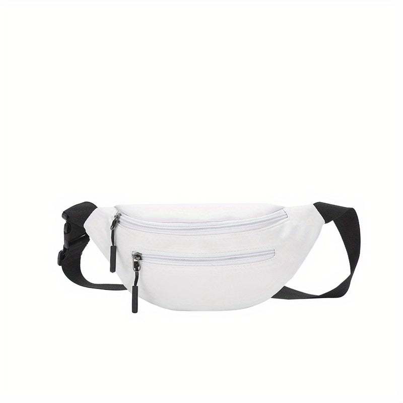 Casual Nylon Crossbody Bag Double Zipper Solid Small Bag