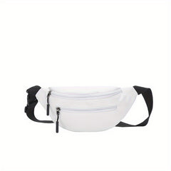 Casual Nylon Crossbody Bag Double Zipper Solid Small Bag
