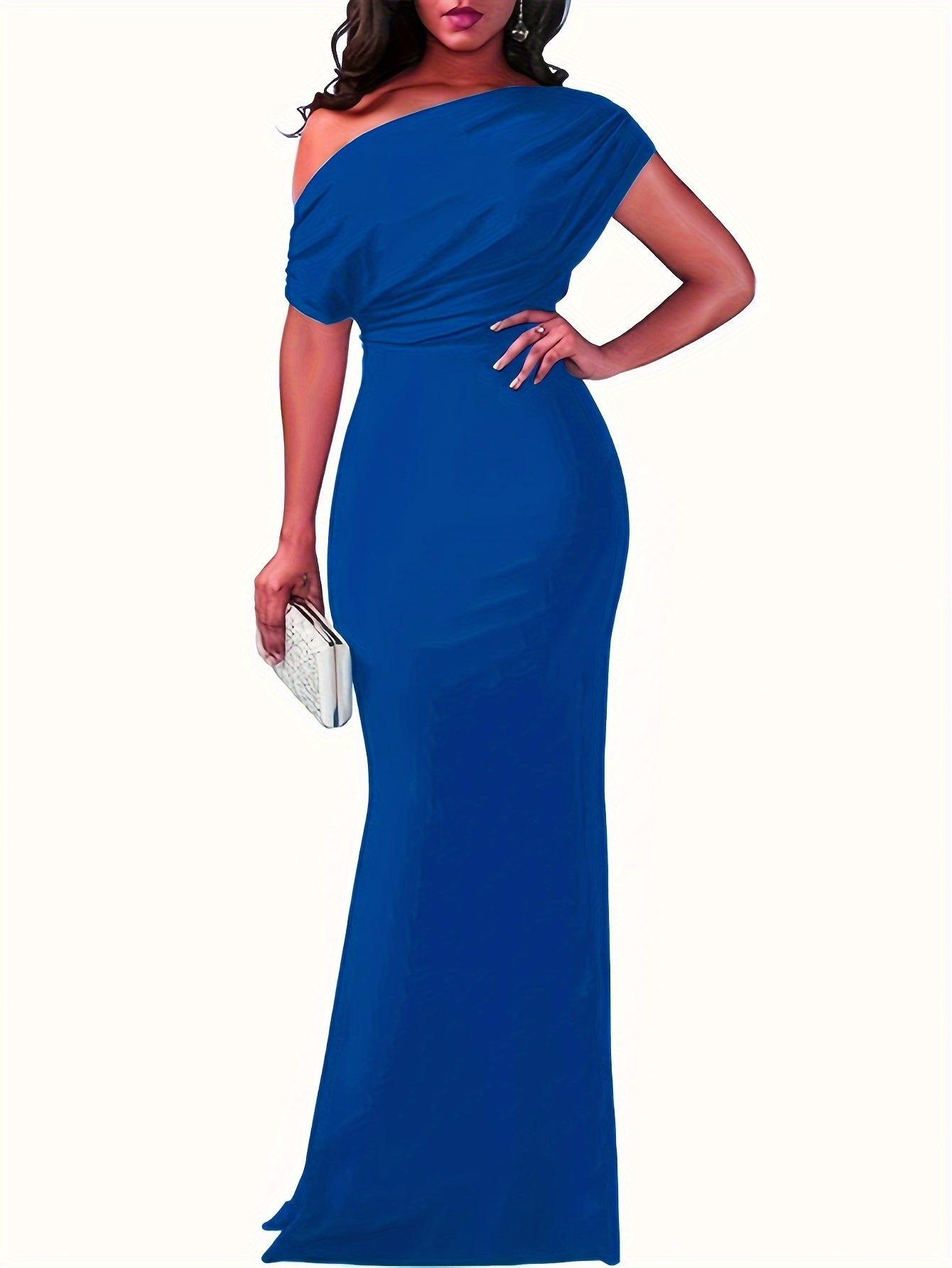  One Shoulder Mermaid Maxi Formal Dress
