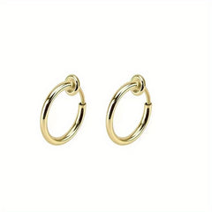 2pcs Stainless Steel Spring Ear Clips Hip Hop Ear Buckle Jewelry