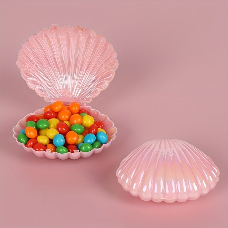 Colorful Plastic Seashell Candy Box for Wedding Favors