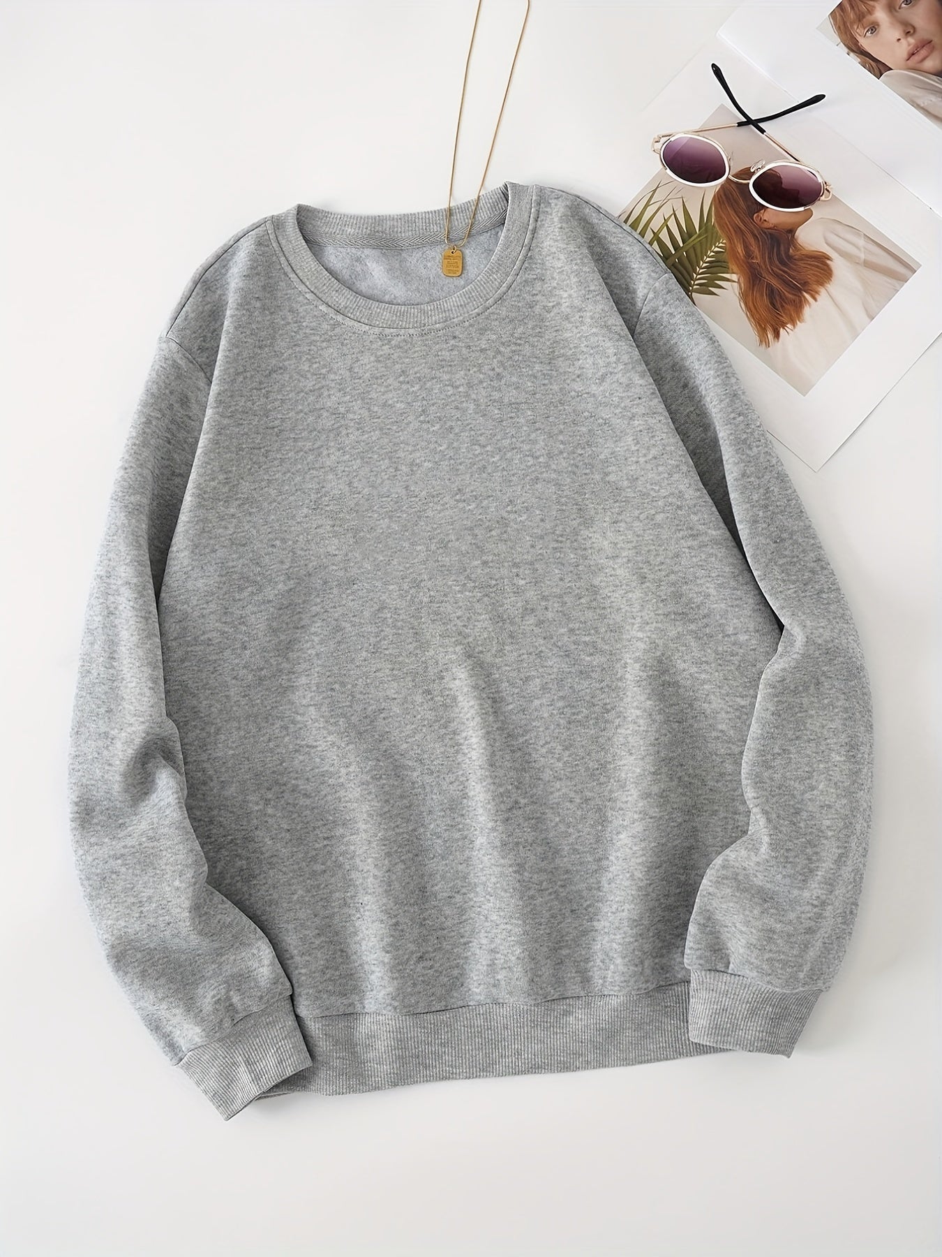 Women's Round Neck Active Sweatshirt Casual Sports Sweatshirts