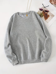 Women's Solid Crew Neck Sweatshirt for Fall & Winter
