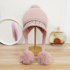 Women's Winter Pom Pom Knit Hat with Scarf