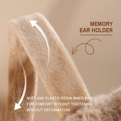Winter Warm Beige Foldable Earmuffs for Outdoor Activities