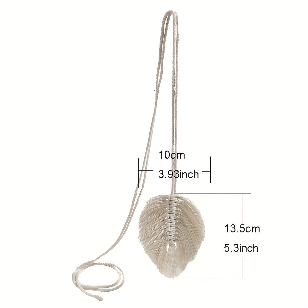 Bohemian Woven Tassel Curtain Buckle Leaves Curtain Ties