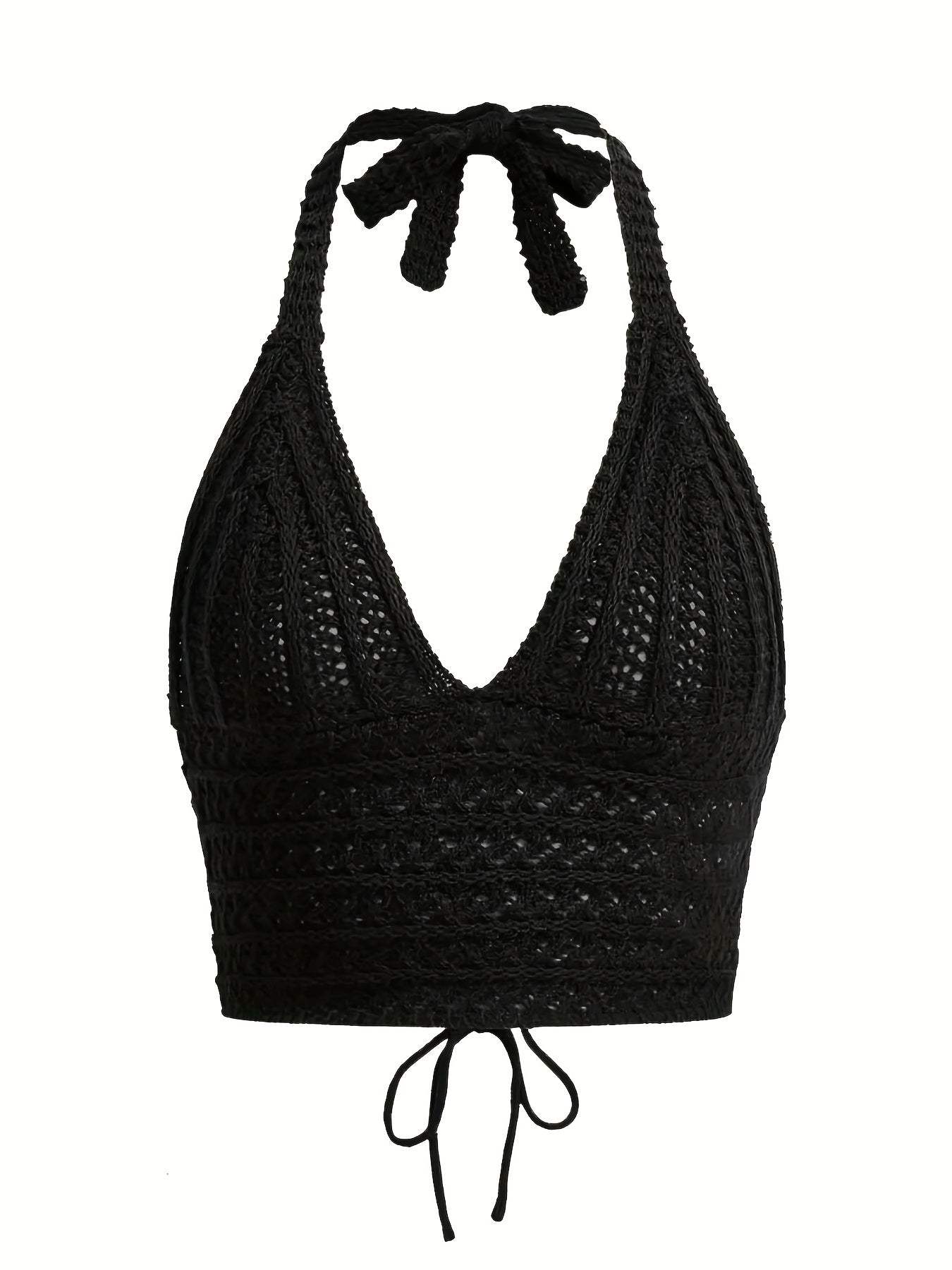 Y2K Crop Sweater Bralette Halter Neck Casual Sweater Women