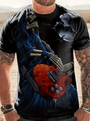 Men's Skeleton & Guitar Graphic Tee