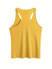  Casual Tank Top Women's Plus Slogan Print Round Neck Vest Top