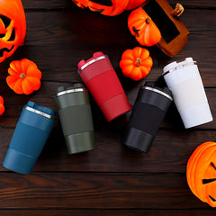 500ml 16.9oz Stainless Steel Travel Coffee Mug Leakproof Vacuum Water Cup