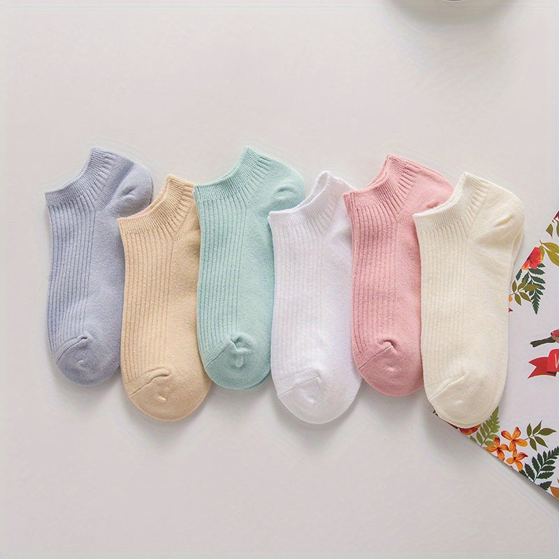 6 Pairs Soft & Lightweight Ankle Socks for Women