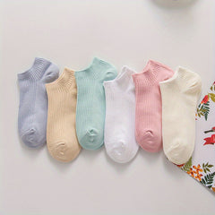 6 Pairs Soft & Lightweight Ankle Socks for Women