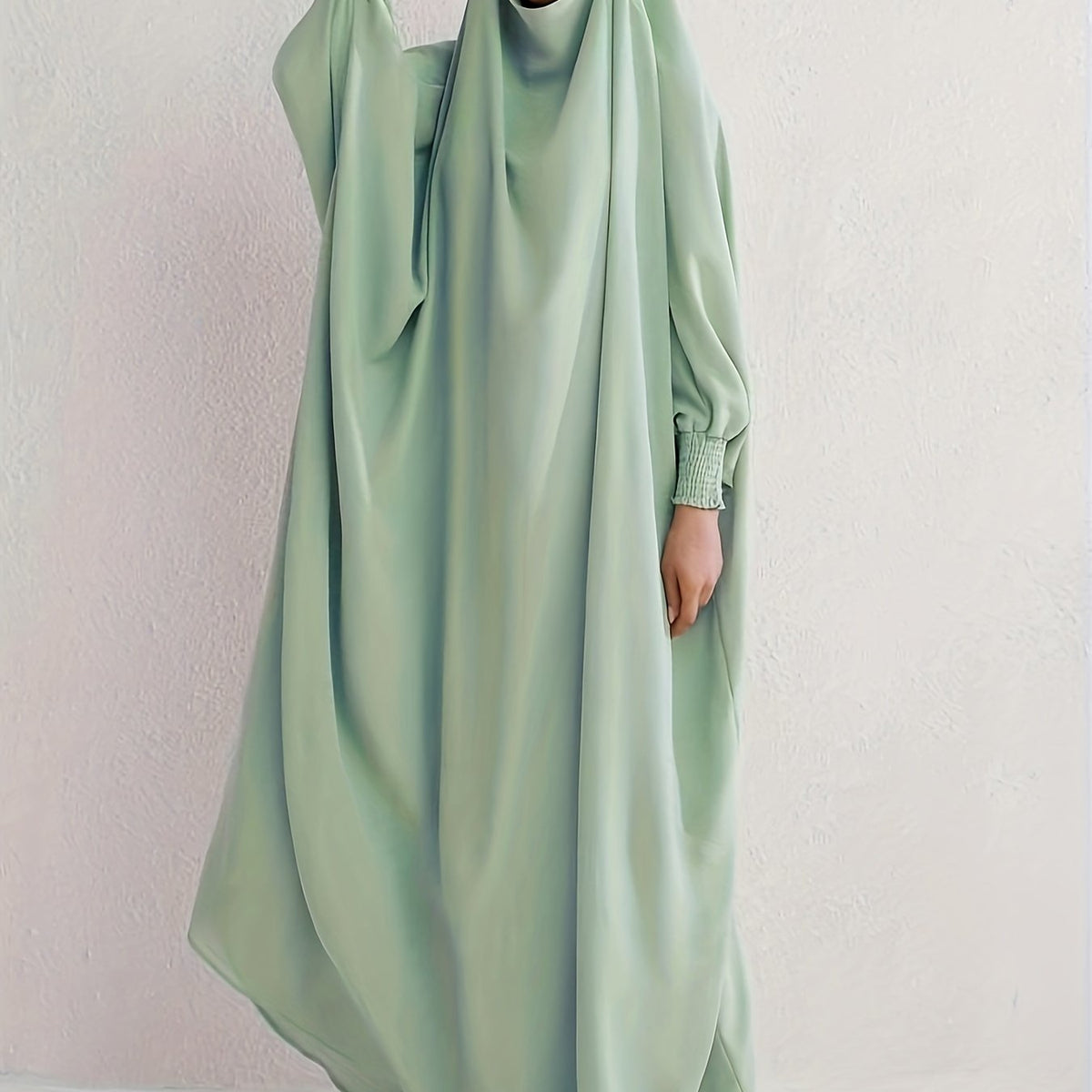  Abaya Dress Women's Plus Solid Long Sleeve Loose Full Length Dress