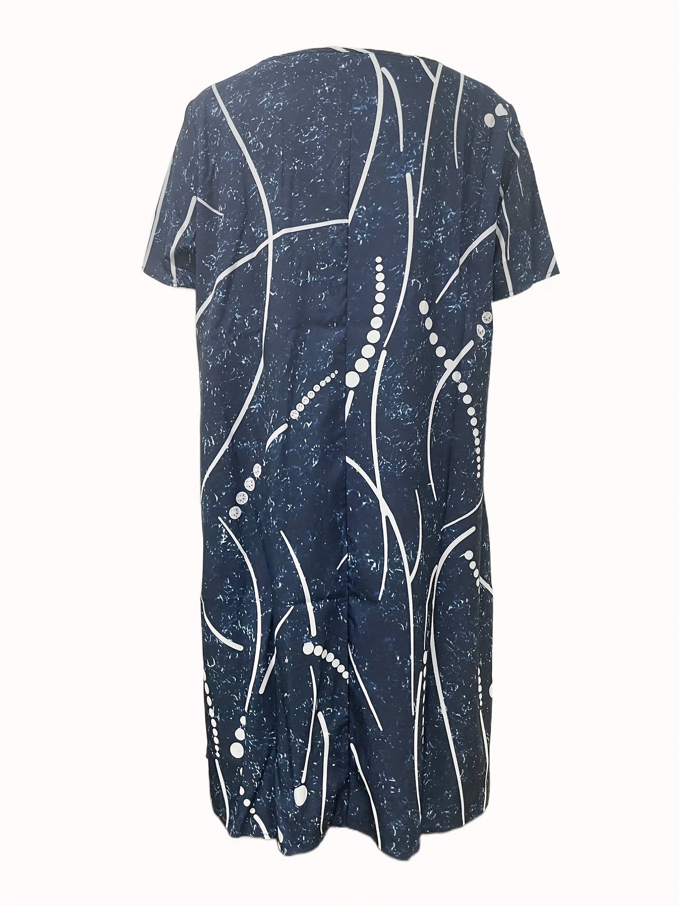 Casual Dress Women's Plus Random Print Short Sleeve Tee Dress